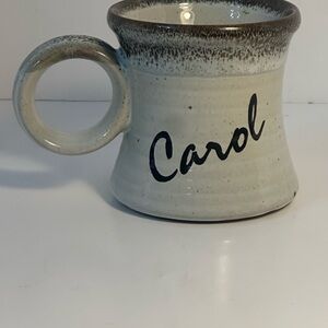 Handcrafted Clay Mug with Name 'Carol'